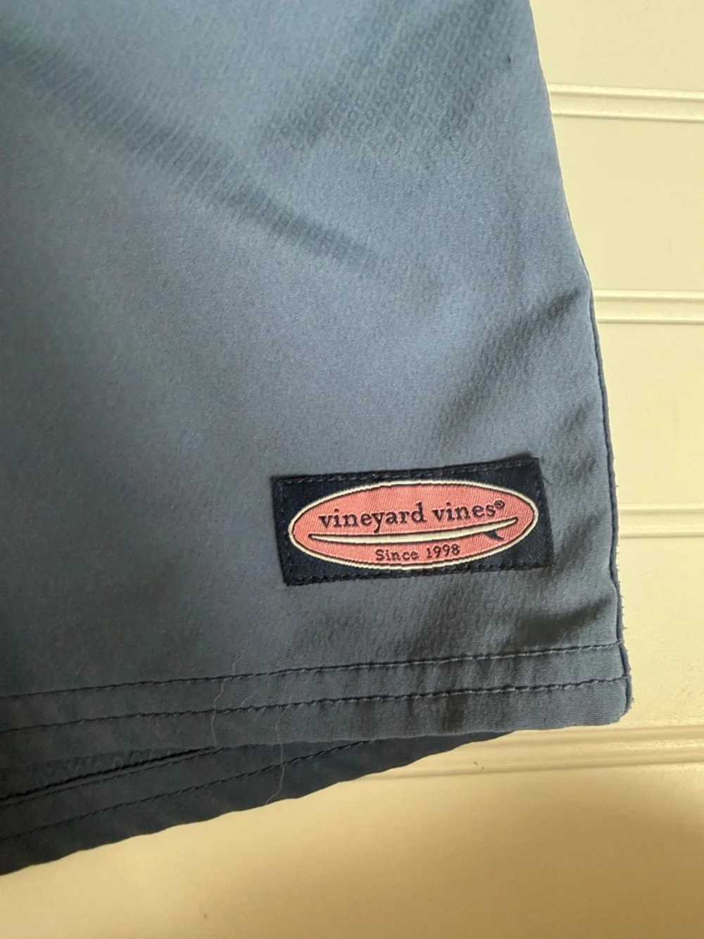(080)Vineyard Vines Light Blue and Slate Swim Shorts